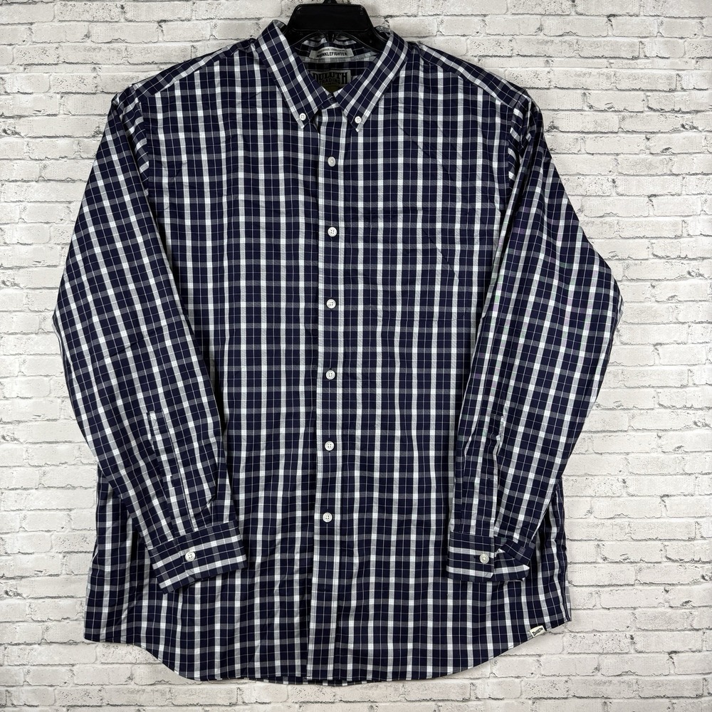 Men's Duluth Trading Co Wrinklefighter Relaxed Fit Multicolor Plaid  Size 2XL
